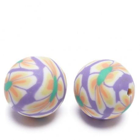 2ks Fimo korálky ručně dělané ~ 12mm č.45 2ks Fimo korálky ručně dělané ~ 12mm č.45
