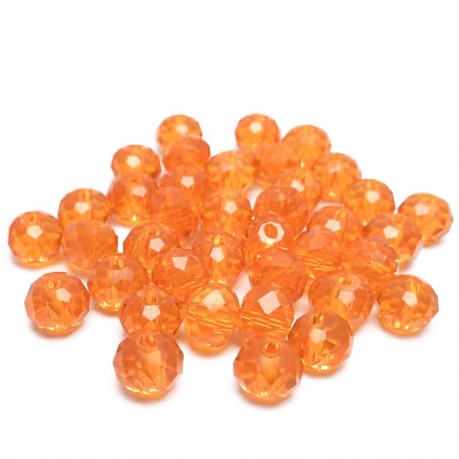30ks Skleněné korálky broušené ~ 6mm oranžové
