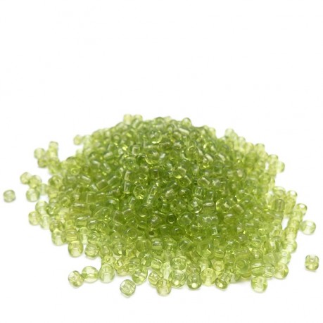 10g Skleněné korálky 2mm - rokajl zelené