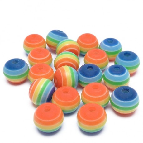 20ks Plastová kulička mix duha 8mm 20ks Plastová kulička mix duha 8mm