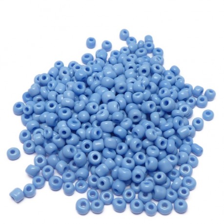 10g Skleněné korálky 3mm - rokajl modré