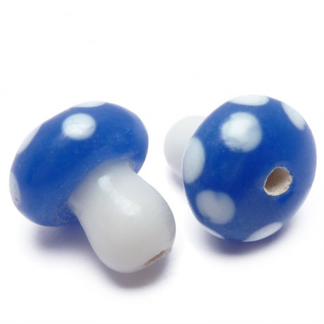 2ks Vinutá perle modrá houbička