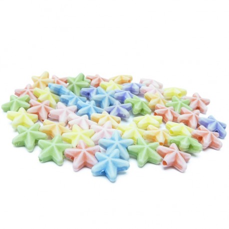 10g Mořská hvězdice – plastové korálky barevný mix