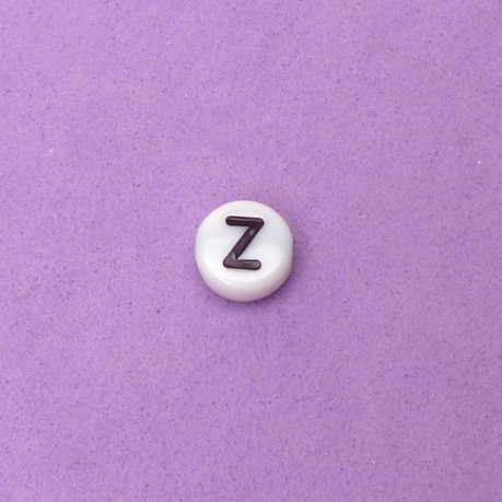 1 ks Korálek s písmeny Z - černá písmena na bílém podkladu 7 x 3 mm