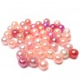 50ks Plastové perle 6mm mix růžové