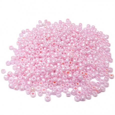 10g Skleněné korálky 2mm – růžový rokajl