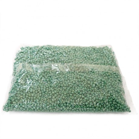 450g Skleněné korálky 4mm – zelený rokajl