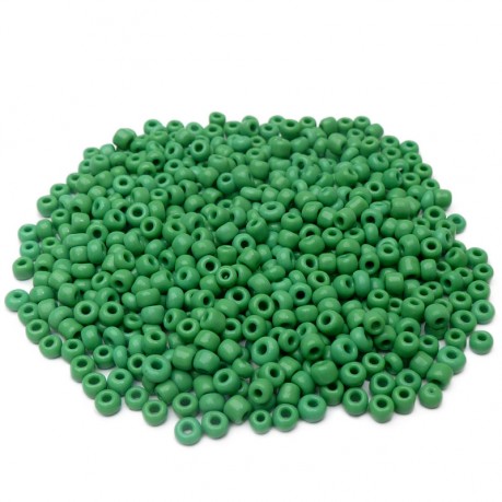 10g Skleněné korálky 2mm – zelený rokajl