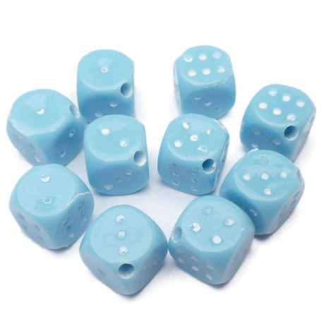 10ks hrací kostka modrá 13x13mm