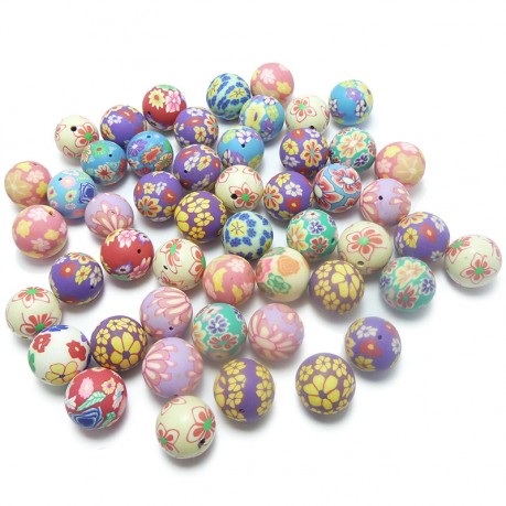 50ks / 268g Fimo korálky 20mm kulaté mix 50ks / 268g Fimo korálky 20mm kulaté mix