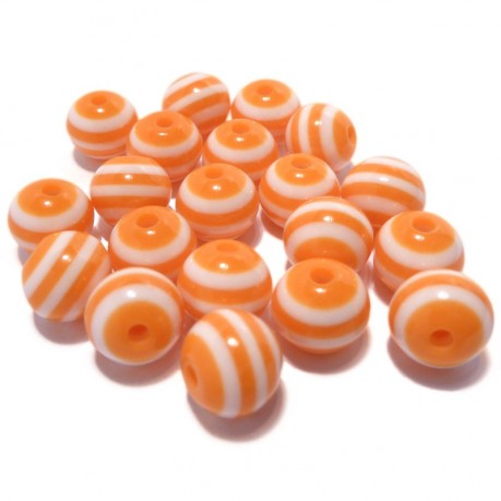 20ks Plastová kulička oranžovo-bílá