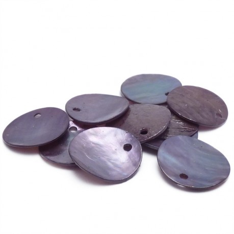 10ks Perleťové placky – penízky 15mm šedivé